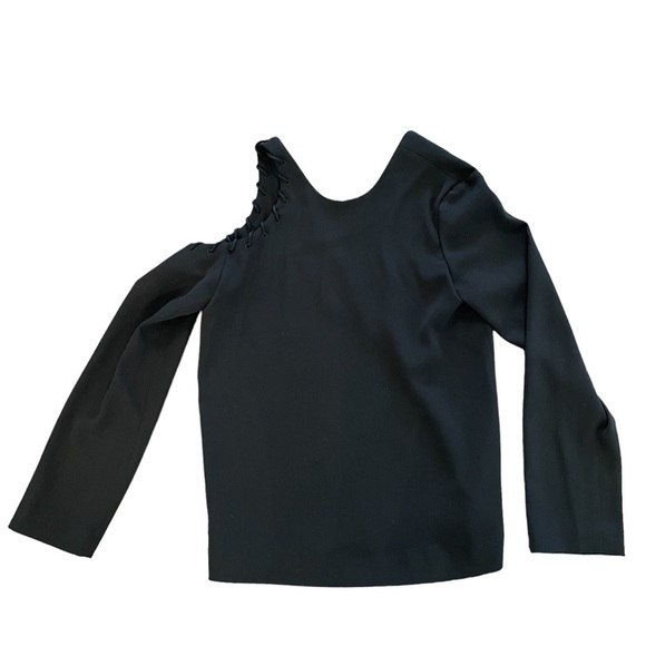 Iro Bherock Cold-Shoulder Long-Sleeve Crepe Top, Black, Size 36 (S) - Picture 4 of 10